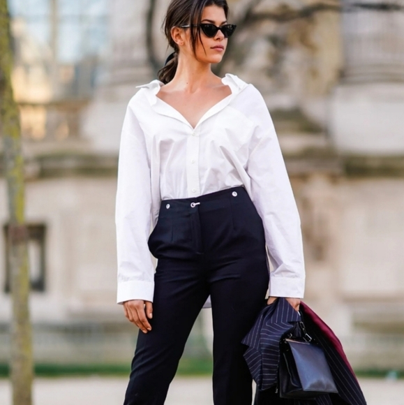 Mossimo Supply Co. Tops - Mossimo White Long Sleeve Shirt Sz Large